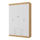 Ver imagem 2 de Guarda-roupa Infantil 122cm 4 Portas e 2 Gavetas Encanto Multimóveis Mp4448 Madeirado/branco