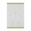 Ver imagem 7 de Guarda-roupa Infantil 122cm 4 Portas e 2 Gavetas Encanto Multimóveis Mp4448 Madeirado/branco