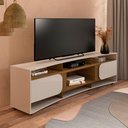 Ver imagem 3 de Rack para TV Villa do Cedro 86" 220cm MDF MDP Off White Pinho Ripado Artely
