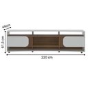 Ver imagem 2 de Rack para TV Villa do Cedro 86" 220cm MDF MDP Off White Pinho Ripado Artely