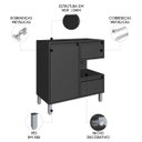 Ver imagem 3 de Gabinete de Banheiro 80cm para Cuba 1 Porta Clari Grafite F10 - Mpozenato