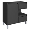 Ver imagem 2 de Gabinete de Banheiro 80cm para Cuba 1 Porta Clari Grafite F10 - Mpozenato