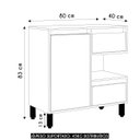 Ver imagem 4 de Gabinete de Banheiro 80cm para Cuba 1 Porta Clari Grafite F10 - Mpozenato