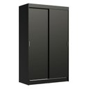 Ver imagem 2 de Guarda-Roupa Solteiro Madesa Tokio 2 Portas de Correr 2 Gavetas Preto Cor:Preto