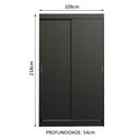 Ver imagem 3 de Guarda-Roupa Solteiro Madesa Tokio 2 Portas de Correr 2 Gavetas Preto Cor:Preto