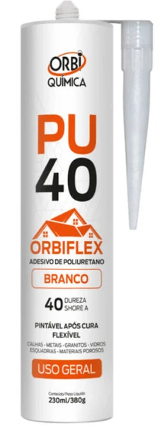 Silicone Pu40 Orbiflex - Orbiquímica - Branco-preto-cinza:cinza