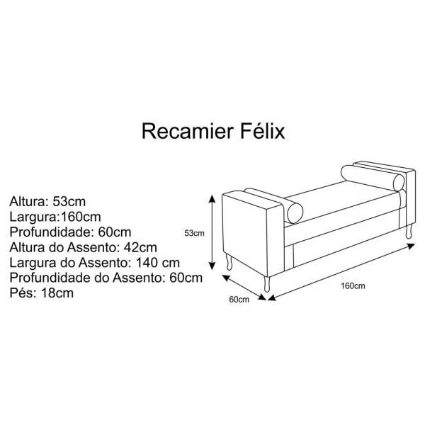 Divã Recamier Sofá Baú Félix 1,60M Corano Branco - AM Decor - 4