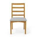 Ver imagem 4 de Kit com 4 Cadeiras Cecília Madeira Maciça Assentos Estofados para Mesa de Jantar Linho Cinza 407