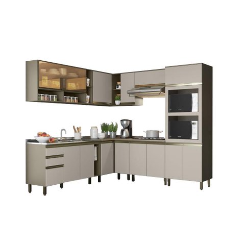 Cozinha Modulada Conect com 11 Peças Duna/cristal - Henn
