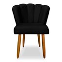 Ver imagem 2 de Kit 6 Cadeiras de Jantar Pétala Estofada Pés Palito Veludo Preto - Montanaris Decor