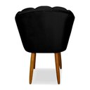 Ver imagem 3 de Kit 6 Cadeiras de Jantar Pétala Estofada Pés Palito Veludo Preto - Montanaris Decor