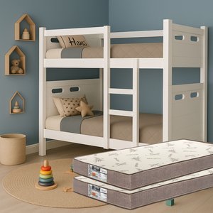 Beliche Solteiro com 02 Colchões D33 Grade Robusta Proteção Completa