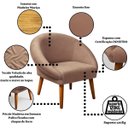 Ver imagem 3 de Poltrona Decorativa para Sala de Jantar Tecido Veludo Premium Estrutura Resistente Pés Palito