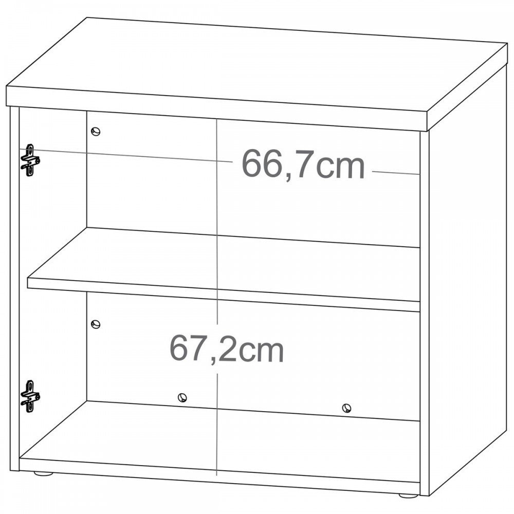 Armário para Escritório Toq 2 Portas 1 Prateleira Olmo/Branco - Artany - 3