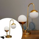 Ver imagem 2 de Abajur Luminaria de Mesa Jennifer com Interruptor com 2 Globos Vidro 10cm Decoração Casa Sala Quarto