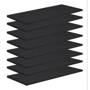 Kit 8 Prateleiras 30x30 MDF Preto com Suporte Flutuante Invisível