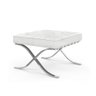 Puff Barcelona Inox em Couro Natural Branco - 1