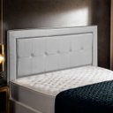 Ver imagem 2 de Cabeceira Estofada para Cama Box King 195cm Ravena Veludo - Sofa Store:veludo Cinza Claro