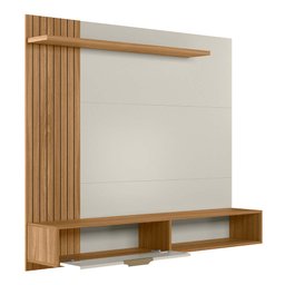 Painel Suspenso Berlim para Tv de até 65 Polegadas Branco / Nature Off White - Peternella - 4
