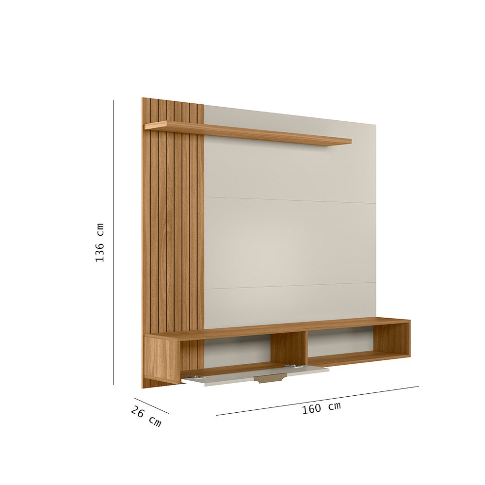 Painel Berlim para Tv Nature/off White - Peternella - 2