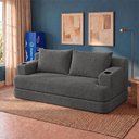Ver imagem 1 de Sofá Cama Nami 1,50m Xpand Tech Tecido Bouclê Cinza Escuro Cama Inbox
