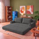 Ver imagem 6 de Sofá Cama Nami 1,50m Xpand Tech Tecido Bouclê Cinza Escuro Cama Inbox