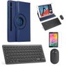 Kit Capa 360 Azul Escuro / Teclado e Mouse preto e Película para Galaxy Tab S6 T860/T865 10.5" - 1
