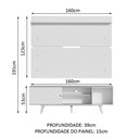 Ver imagem 3 de Rack Madesa Dubai e Painel para Tv até 65 Polegadas com Pés - Branco