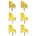Ver imagem 1 de Kit 4 Cadeiras Paris + 2 Paris Retro Suede Amarelo Dominic Decor