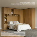 Ver mais imagens de Guarda Roupa Modulado 3 Peças 9 Portas 5 Gavetas com Espelho e Cabeceira 100% MDF Smart Cinamomo Marrom