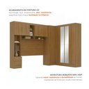 Ver imagem 7 de Guarda Roupa Modulado 3 Peças 9 Portas 5 Gavetas com Espelho e Cabeceira 100% MDF Smart Cinamomo Marrom
