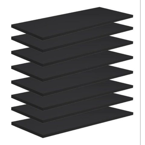 Kit 8 Prateleiras 40x20 MDF Preto com Suporte Flutuante Invisível