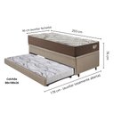 Ver imagem 2 de Bicama Box Baú com Courino Linho Bege 96x203 com Colchão Relax Adorabile Molas Ensacadas Ecoflex