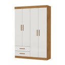 Ver imagem 2 de Guarda-Roupa Infantil 4 Portas 2 Gavetas com Cabideiro 118,5cm Multimóveis CR35558 Madeirado/Off