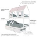 Ver imagem 4 de Treliche Casal/ Solteiro Casinha Bela - Madeira Maciça Branco/rosa/verde | Housin
