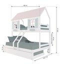 Ver imagem 3 de Treliche Casal/ Solteiro Casinha Bela - Madeira Maciça Branco/rosa/verde | Housin