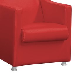 Kit 2 Poltronas Tilla Decorativa Escritório Corino Vermelho - 4