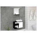 Ver imagem 1 de Kit Armario Banheiro Suspenso Sicilia 67cm Preto - Rorato