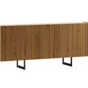 Ver imagem 2 de Buffet Aparador 100% MDF 4 Portas Frisado 180cm Pés em Metal Preto Luna