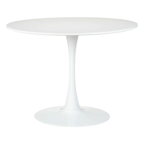 Mesa Saarinen Tulipa Redonda 100cm Tampo Madeira Branca 5 Lugares
