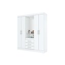Ver imagem 1 de Guarda Roupa 4 Portas e 3 Gavetas C/ Espelho Briz B24 Branco/rosa - Henn