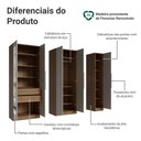 Ver imagem 4 de Guarda-Roupa Modulado 200 cm 5 Portas com Espelhos 2 Gavetas Rustic/Crema Neo Madesa 02