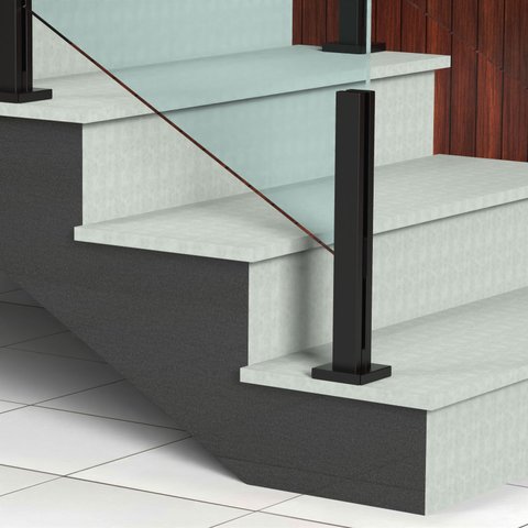 Kit 10 Torre Guarda Corpo Coluna Pinça Preto 40cm para Vidro