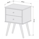Ver imagem 3 de Mesa de Cabeceira Luxo 2 Gavetas Nature 1818 - Jb Bechara