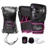 Kit Luva de Boxe Naja Black + Bandagem + P.bucal + Bag - Preto e Rosa - 4