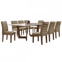 Ver imagem 2 de Mesa de Jantar 8 Lugares Nápoles/Genova com Vidro Chocolate/Off White/Marrom Claro - Cel Móveis