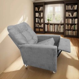Poltrona Reclinável Sabrina Conforto e Estilo para Todos Os Ambientes Cinza Linho - 2