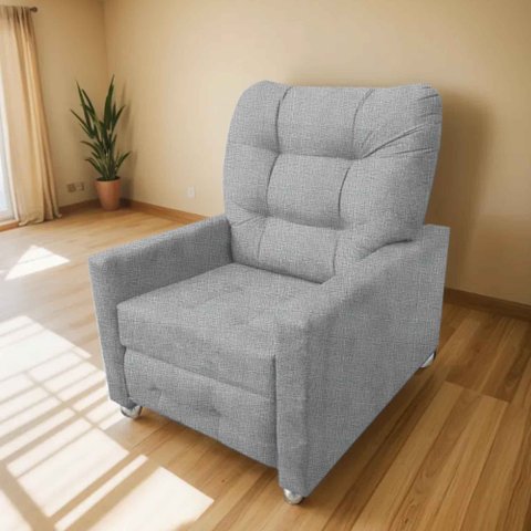 Poltrona Reclinável Sabrina Conforto e Estilo para Todos Os Ambientes Cinza Linho