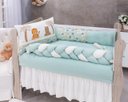 Ver imagem 2 de KIT JOGO DE BERÇO BABY TIGRE BORDADO 09 PEÇAS KIT AMERICANO DE BERÇO SAFARI PARA BEBE LUXUOSO:VERDE