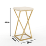 Banqueta Z Média 60cm com Armação de Metal Dourado com Assento Estofado Bege - 3